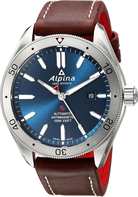 Alpina Men's Analog Automatic Watch with Leather Strap AL-525NS5AQ6 ...