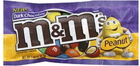 M & M Dark Chocolate, Peanut Chocolate Candies - 1.5 oz, Nutrition ...