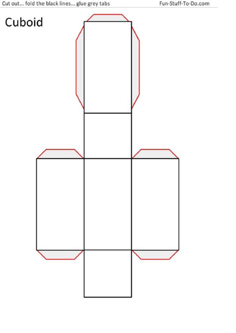 Cuboid Shape Template printable pdf download