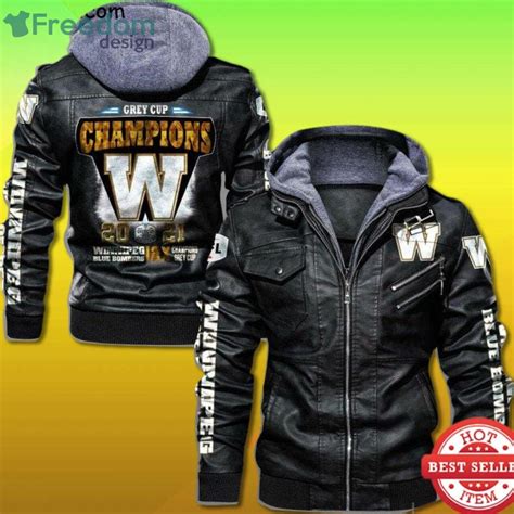 Winnipeg Blue Bombers Grey Cup 2021 Champions 3D Leather Jacket ...