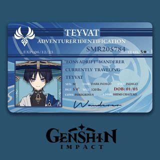 Genshin Impact Adventurer Identification ID Card Liyue Characters | Shopee Philippines