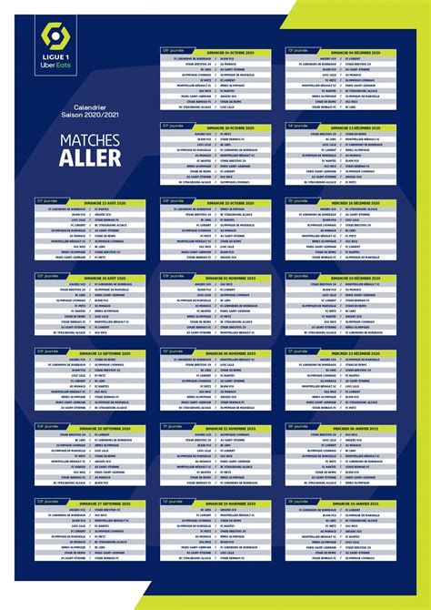 Psg Le Calendrier Complet En Ligue 1 Pour La Saison 2020 2021 Images ...