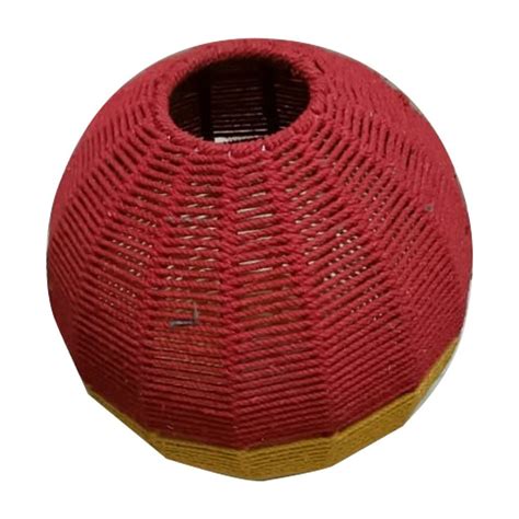 Hand Painted Yellow and Red Round Jute Lamp Shade, For Outdoor ...