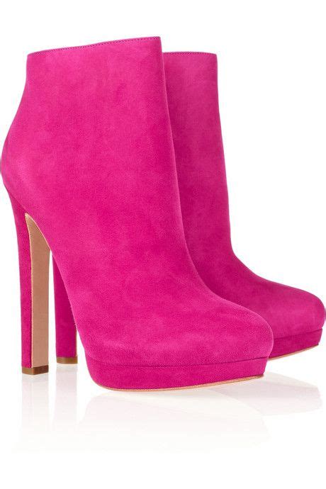 Alexander McQueen Hot Pink Suede Ankle Boots ($1,075) | The Hottest Designer Shoes For Fall ...