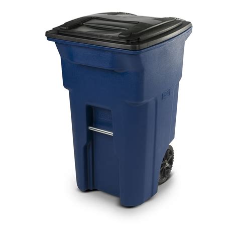 Shop Toter 64-Gallon Blue Plastic Wheeled Trash Can with Lid at Lowes.com