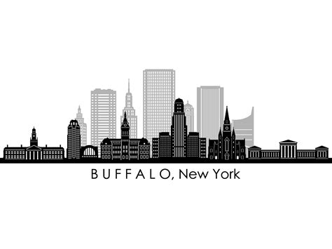 BUFFALO New York City USA Skyline Graphic by simpline · Creative Fabrica