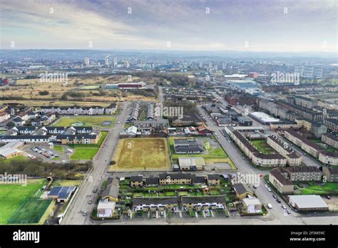 Aerial drone view of Possilpark area of Glasgow Stock Photo - Alamy