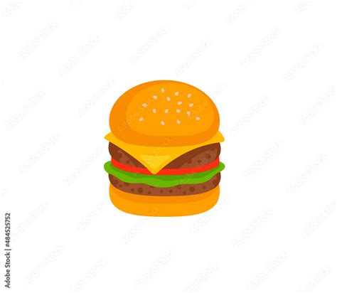 Burger vector isolated icon. Emoji illustration. Burger vector emoticon ...