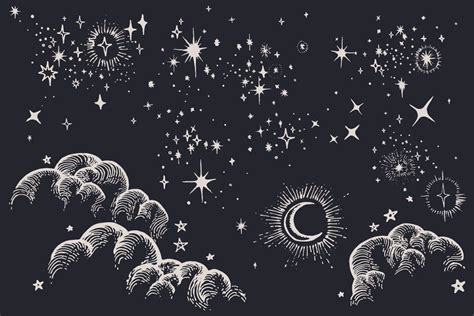 Star, Moon, Cloud, Sky Drawings | Drawing stars, Star illustration, Drawings