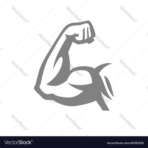 Biceps muscle arm logo Royalty Free Vector Image