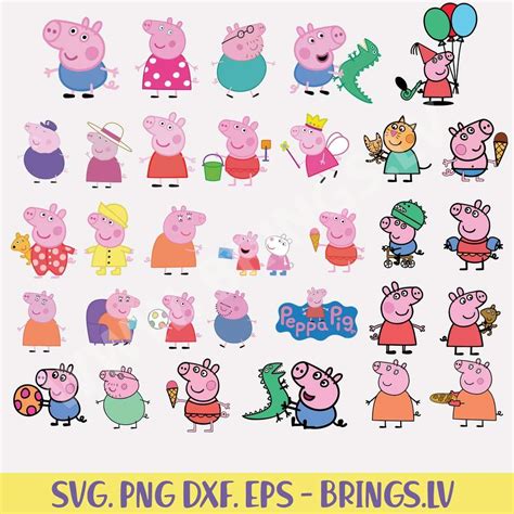 Peppa Pig birthday, Peppa Pig svg, Peppa pig silhouette, kids svg