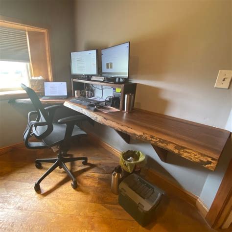 Wall-Mounted Live Edge Slab Desks | Lancaster Live Edge