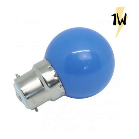 Ampoule led plastique B22 1W Bleue guirlande guinguette qualité ...