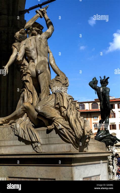 Statue Sacrifice of Polyxena, Loggia dei Lanzi, Florence, Italy Stock ...