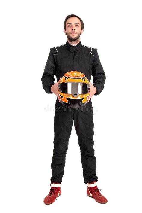 Racing driver with helmet stock photo. Image of racing - 182699514