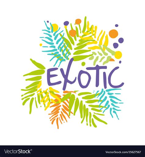 Exotic logo with palm leaves summer vacation Vector Image