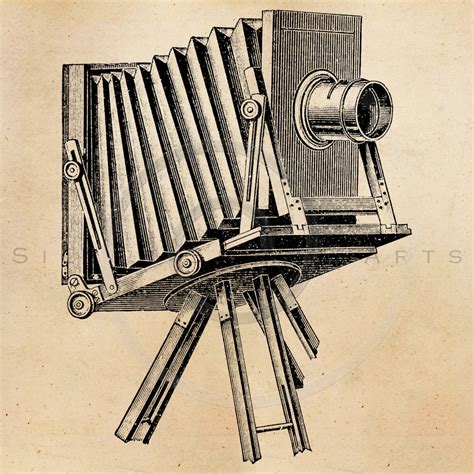 Vintage Photography Camera Illustration Printable 1800s