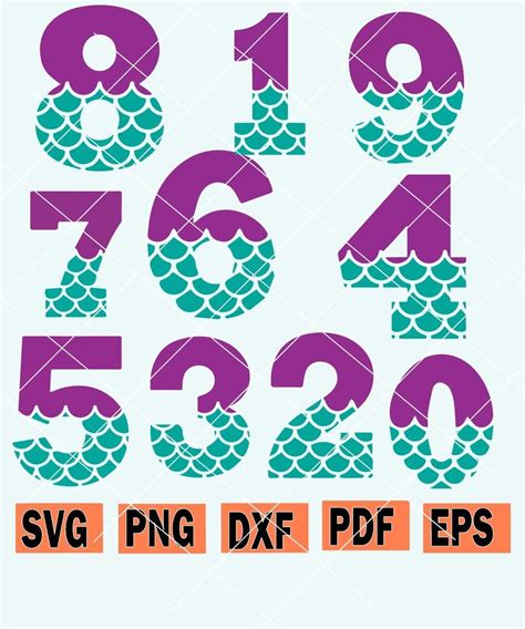 Free 103 Mermaid Number 7 Svg SVG PNG EPS DXF File