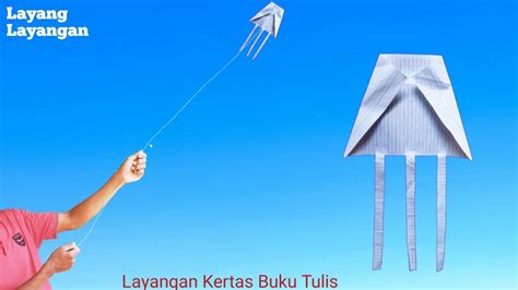 Cara membuat layangan kertas, layang kertas tanpa bambu, layangan Origami - YouTube