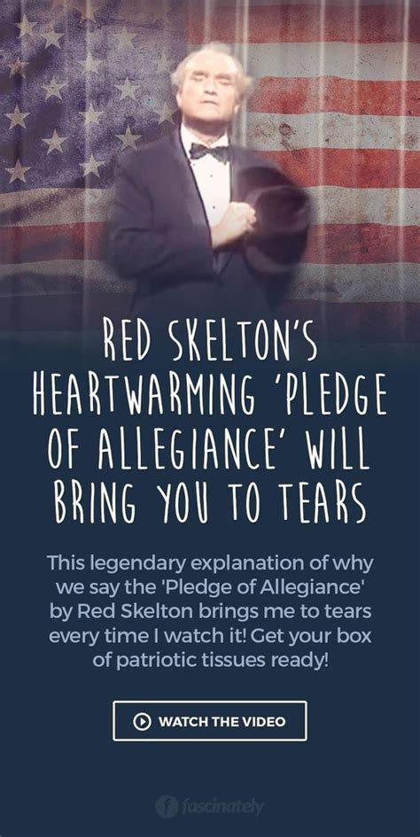 Red Skelton’s Heartwarming ‘Pledge of Allegiance’ will Bring You to Tears | Pledge of allegiance ...