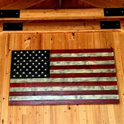 Rustic Wooden American Flag American Flag Wall Art Wooden - Etsy