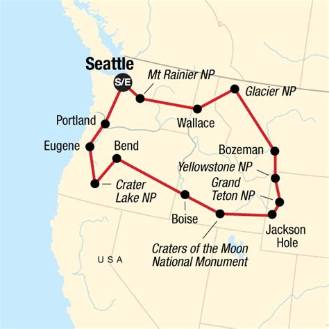 Itinerary - National Parks of the Northwest U.S. in United States, North America - G Adventures ...