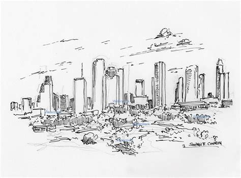 Houston Skyline Drawing at PaintingValley.com | Explore collection of ...