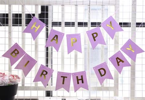 Purple Birthday Banner, Purple Birthday Decoration, Purple Birthday ...