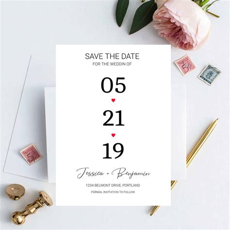 Minimal Save The Date Templates | Do It Yourself Printables