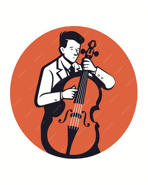 Premium Vector | Cello player logo