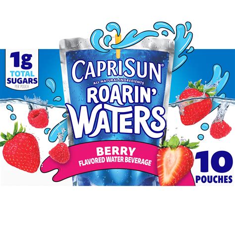 Capri Sun Roarin' Waters Berry Rapids Flavored Water Kids Drink Pouches, 10 Ct Box, 6 fl oz ...