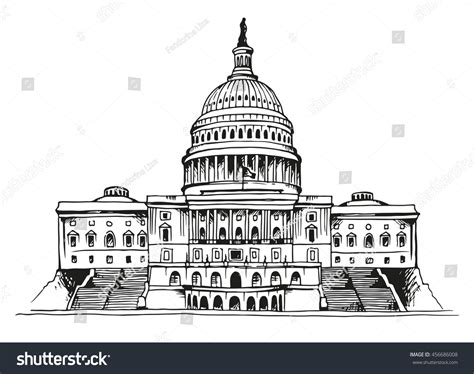 United States Capitol Building Vector Illustration Stock Vector ...