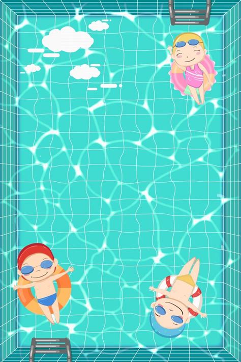 Cool Summer Baby Swimming Pool Poster Background | Pool parties poster ...