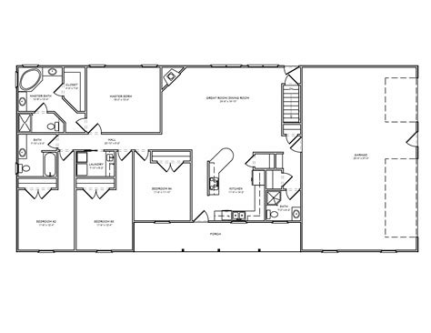 Inspirational Rectangle Farmhouse Plans | Floor plans ranch, Ranch ...