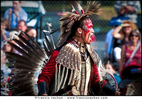 Jerry Hunter, a native of Lac-Simon indian Reservation and wearing Algonquin traditional dresses ...