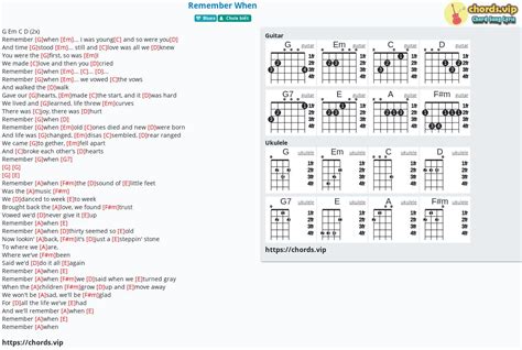 Chord: Remember When - tab, song lyric, sheet, guitar, ukulele | chords.vip