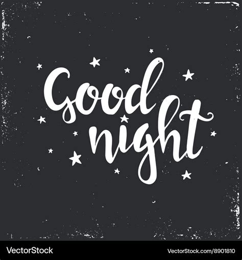 Good Night Hand drawn typography poster Royalty Free Vector