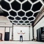 UltraBright 18 Hexagon Grid Light Kit – 4790x4105mm - Large | Flexspec Modular Garage Flooring