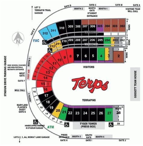 Maryland Terrapins 2011 College Football Schedule - Stadium Seating Chart