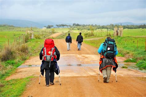 Pilgrims On The Camino De Santiago, Spain, Way To Santiago Editorial Stock Image - Image: 62107829