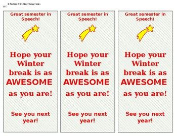 Printable Winter Break Cards by Direct Therapy Works LLC | TpT