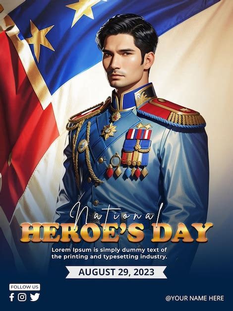 Premium PSD | Psd philippines national heroes day poster template