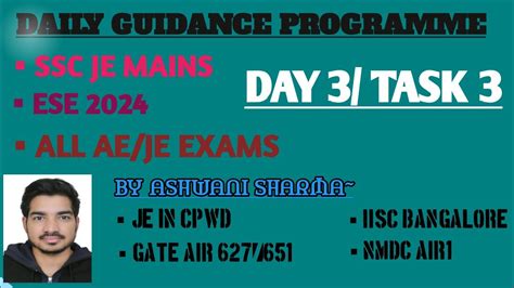 DAY 3|| SSC JE MAINS, ESE 2024, ALL AE/JE EXAM PREPARATION STRATEGY|| THE CIVIL BANDA - YouTube