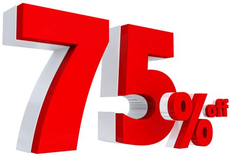 Discount 75 percent red offer in 3d 8880268 PNG