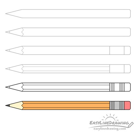 How to Draw a Pencil Step by Step - EasyLineDrawing