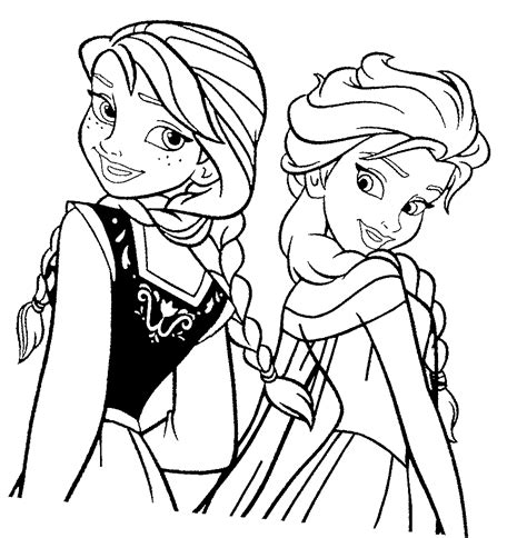 Elsa and Anna coloring pages to download and print for free