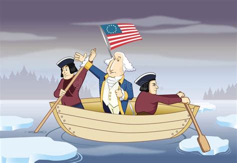 George Washington Crossing The Delaware River Stock Vector - Image ...