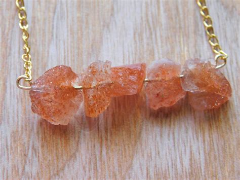 Raw Sunstone Necklace Healing Jewelry Sacral Chakra Raw | Etsy