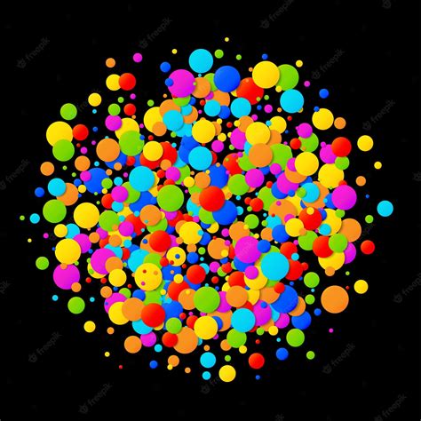 Premium Vector | Circle confetti round papers isolated on black background Birthday template and ...