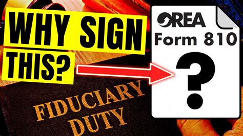 OREA Form 810 - Real Estate Fiduciary Duty: DO YOU NEED IT? - YouTube